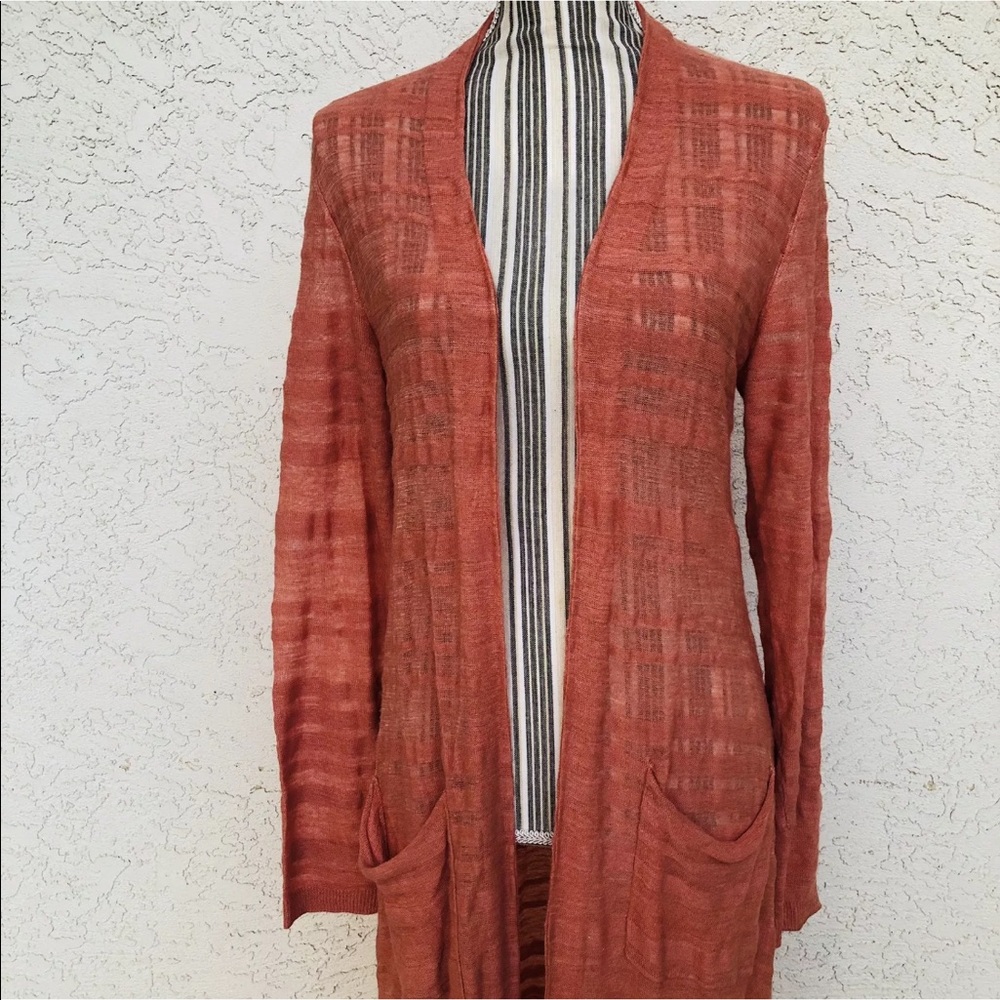 Anthropologie Moth Peach Sun Duster Sweater - Picture 3 of 7